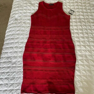 Rachel Roy Collection burgundy knit midi dress